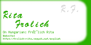 rita frolich business card